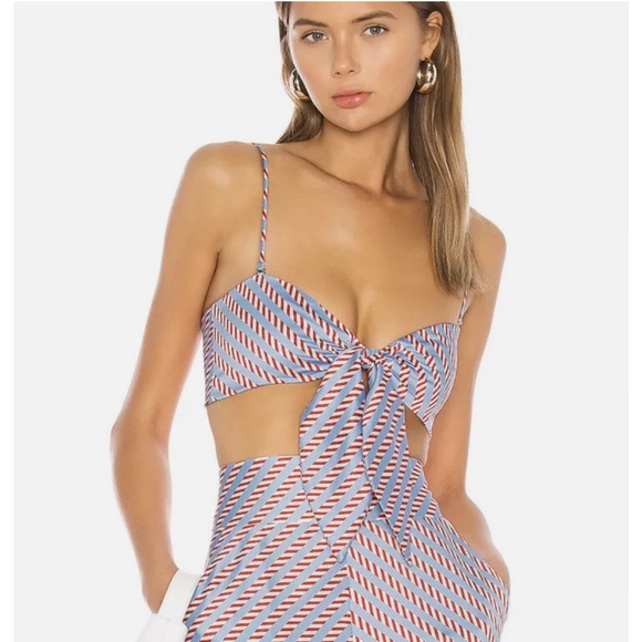 NWOT REVOLVE x Camila Coelho Constantina Crop Top In Candy Stripe, Smsll - Picture 1 of 8